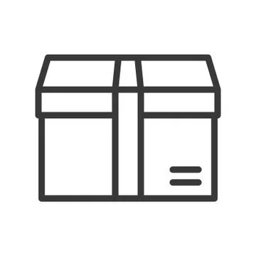 Close box, shipping and logistic icon, outline design pixel perfect Stock Illustration
