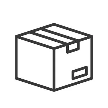 Close box, shipping and logistic icon, outline design pixel perfect Stock Illustration