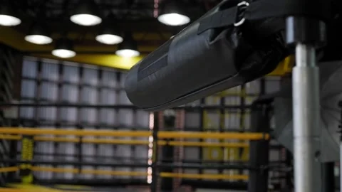 Close-up of a boxing bag in the gym. Stock Footage 150267040