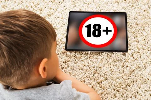 Close-up Of Boy And Digital Tablet Stock Photos