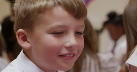 Close-up of boy in classroom Stock Footage 58573293