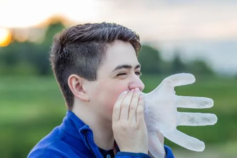 Close up of boy in countryside Stock Photos