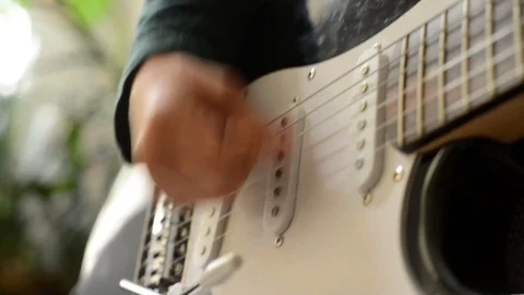 Close up of an boy playing the guitar Video stock 106114091
