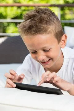 Close-up of boy with tablet Stock Photos
