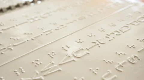 Close-up of a braille decoder with the English alphabet. Foto stock