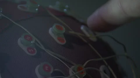 Close up of brain sensors Stock Footage 20448638