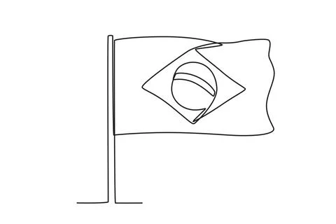 Close-up of a Brazilian flag Stock Illustration