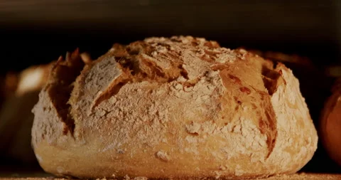 Close-up of bread baking in the oven 4K. Stock Footage 221566114