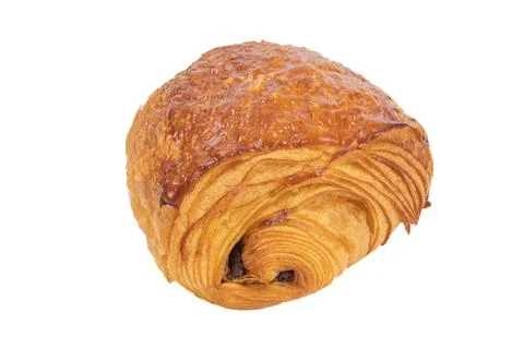 A close-up a bread with chocolate, isolated on a white background Foto stock