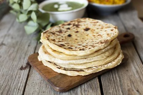 Close up bread cooked indian style Stock Photos
