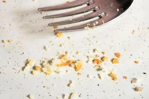 Close up bread crumbs with fork decor Stock Photos