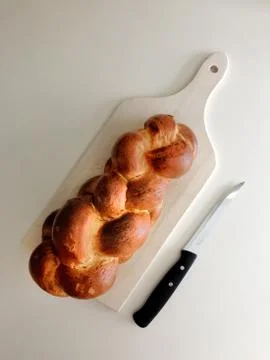 Close-Up Of Bread On Cutting Board Stock Photos