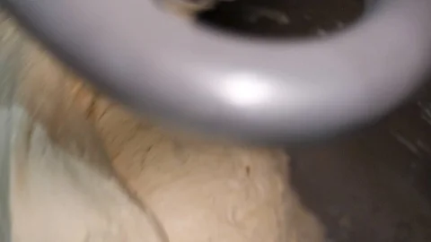 Close up for bread making process by using flour mixing machine in the factory 스톡 동영상 108744371