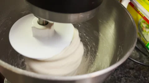 Close up for bread making process by using flour mixing machine 스톡 동영상 275884134