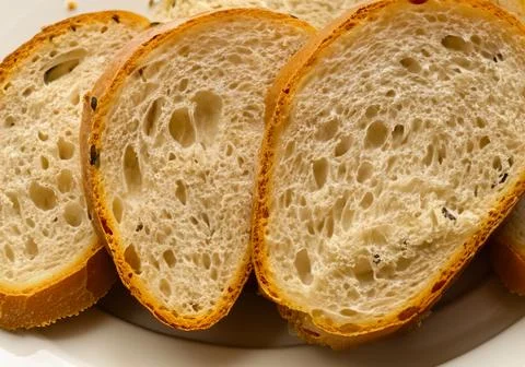Close up of bread slices in plate Stock Photos