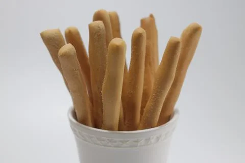 Close up Bread Stick on white background Stock Photos