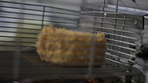 Close Up of Breaded Brie Cheese Resting After Deep Fryed Stock Footage 129337878