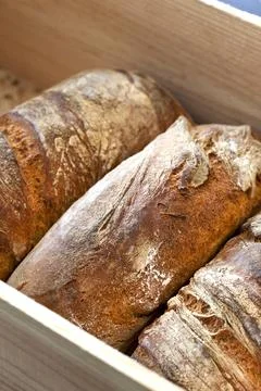 Close up of breads in a bakery Stock Photos