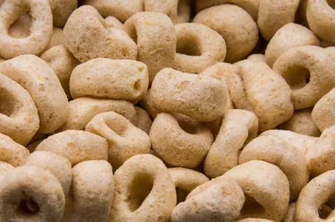 Close up of breakfast cereal texture. Stock Photos