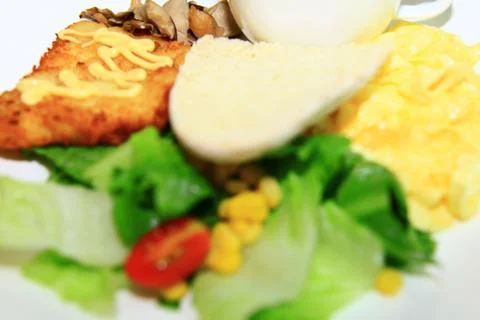 Close up of the breakfast. Stock Photos