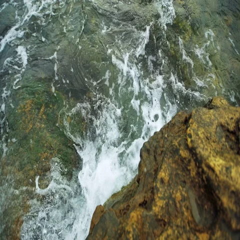 Close up of breaking waves. Heavy wind and beautiful weather Stock Footage 69295193