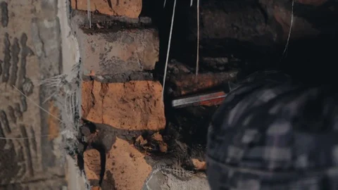 A close up of a brick building Stock Footage 125806695