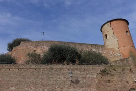 A close up of a brick building Stock Photos