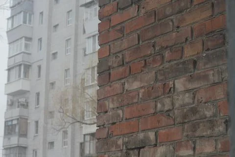 A close up of a brick building Stock-Fotos