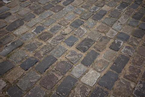 A close up of a brick road Stock Photos