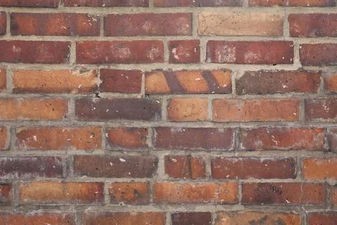 Close up of brick wall with red and brown bricks Stock Photos