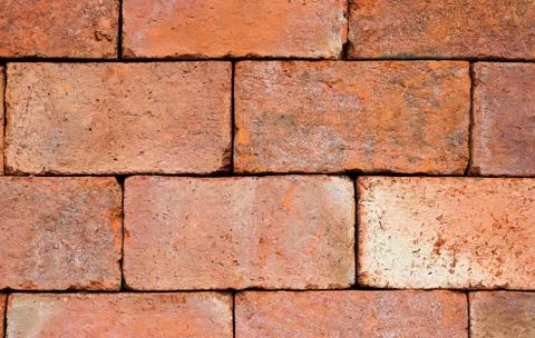 Close up brick wall texture and red brick background with copy space Stock Photos