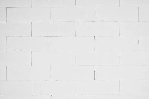 Close up Brick walls are painted white, not plastered for interior detail space Stock Photos