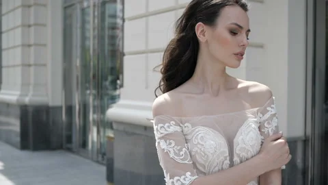 A close up bride portrait Video stock 97846475