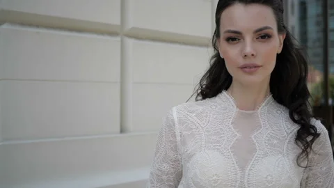 A close up bride portrait Video stock 97846858