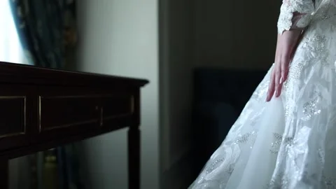 Close-up of a bride in a wedding dress Stock Footage 170855868