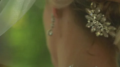Close up of bride's hair from behind Stock Footage 67365406