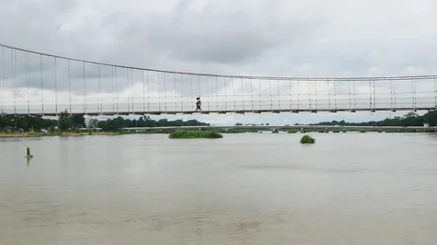 Close up bridge on water Stock Footage 78954984