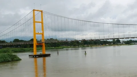 Close up bridge on water Stock Footage 78955067