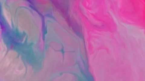 Close-up of bright blue and pink oil paints blend together Stock Footage 151290926