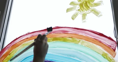 Close-up of a bright rainbow on the window. Stock Footage 136678092