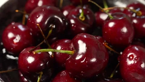 Close-up of Bright Red Cherries Video stock 330279785