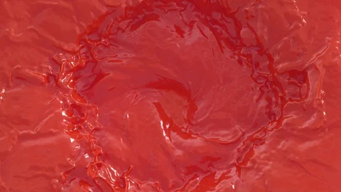 Close-up of bright red paint splashing and swirlin Stock Footage 88944721