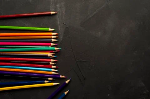 Close-up of bright sharpened pencils Stock Photos