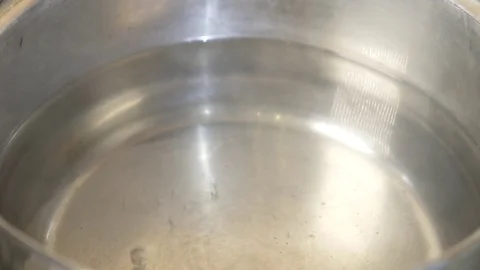 Close-up . broccoli to boil in a pan with boiling water. 4k, slow motion. copy Stock-Footage 84196700