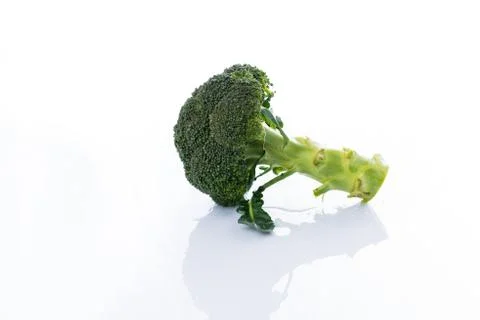 Close up Broccoli on white Foto stock