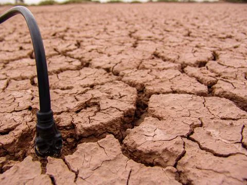 Close-up of broken and grunge texture of the arid floor Stock Photos