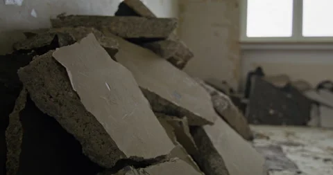 Close up broken floor screed Video stock 194129620