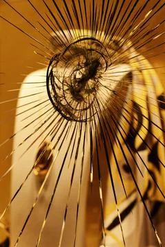 Close-up of a broken shop window after an attack by vandals Foto stock