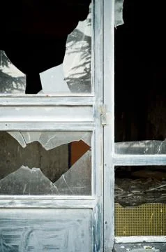 Close-up of broken windowpanes Stock Photos