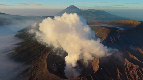 Close up of Bromo Volcano Stock Footage 340967406